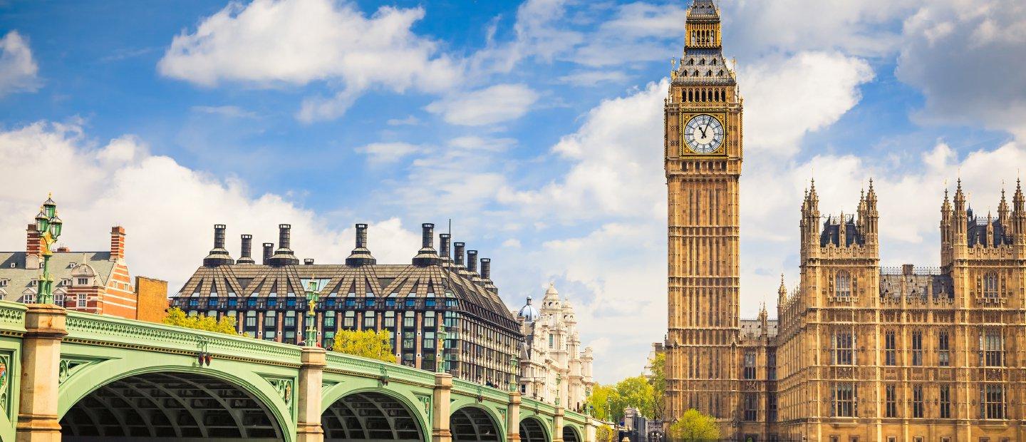 伦敦的国会大厦和大本钟.